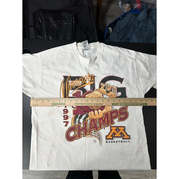 Vintage 1997 Minnesota Gophers Basketball Big 10 Champs Graphic Tee Large - Picture 6 of 10